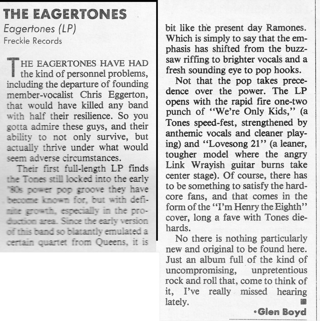  Eagertones Album Review Glen Boyd The Rocket